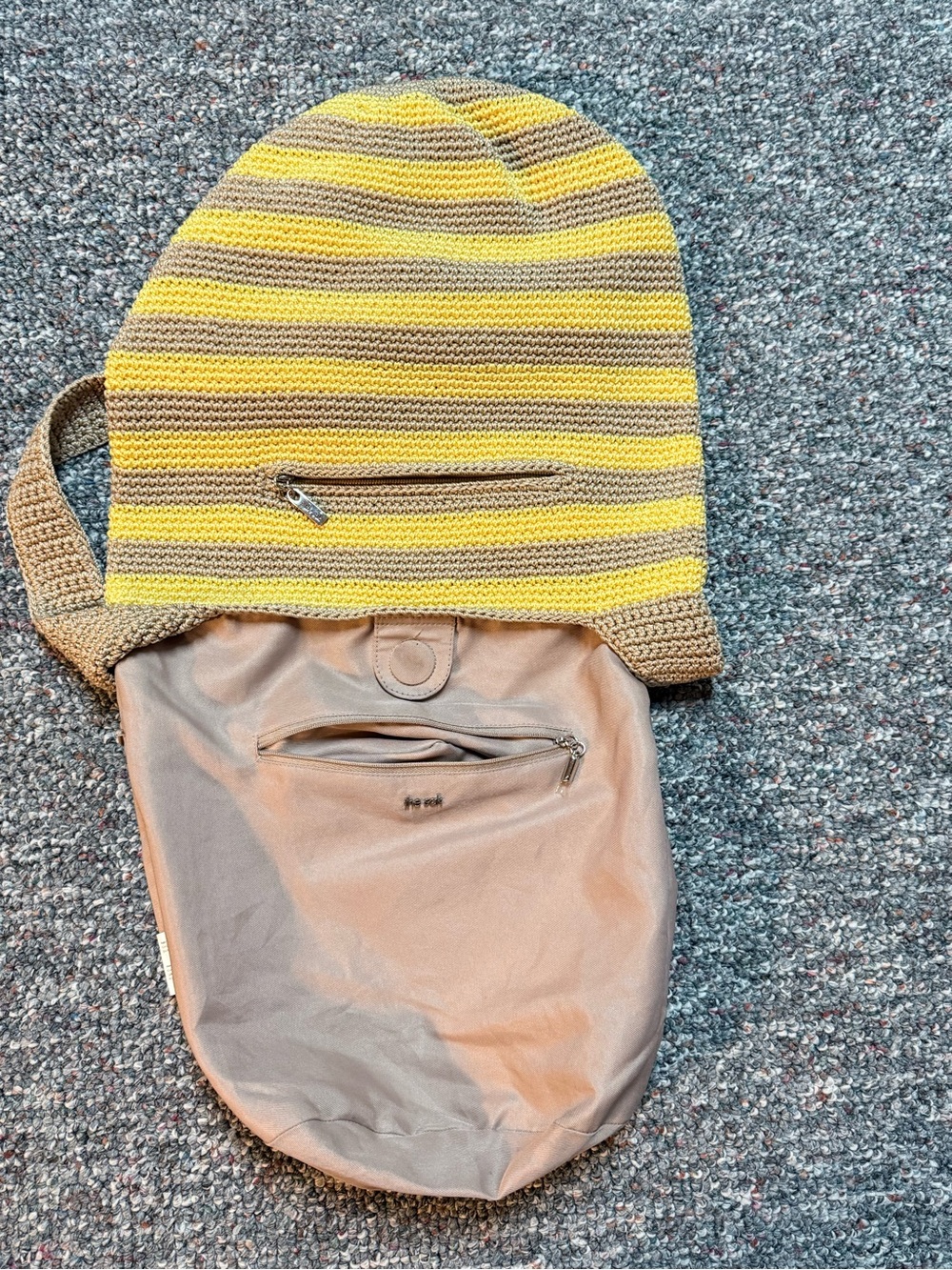 The Sak Yellow and Tan Crochet Shoulder Bag - Picture 4 of 7